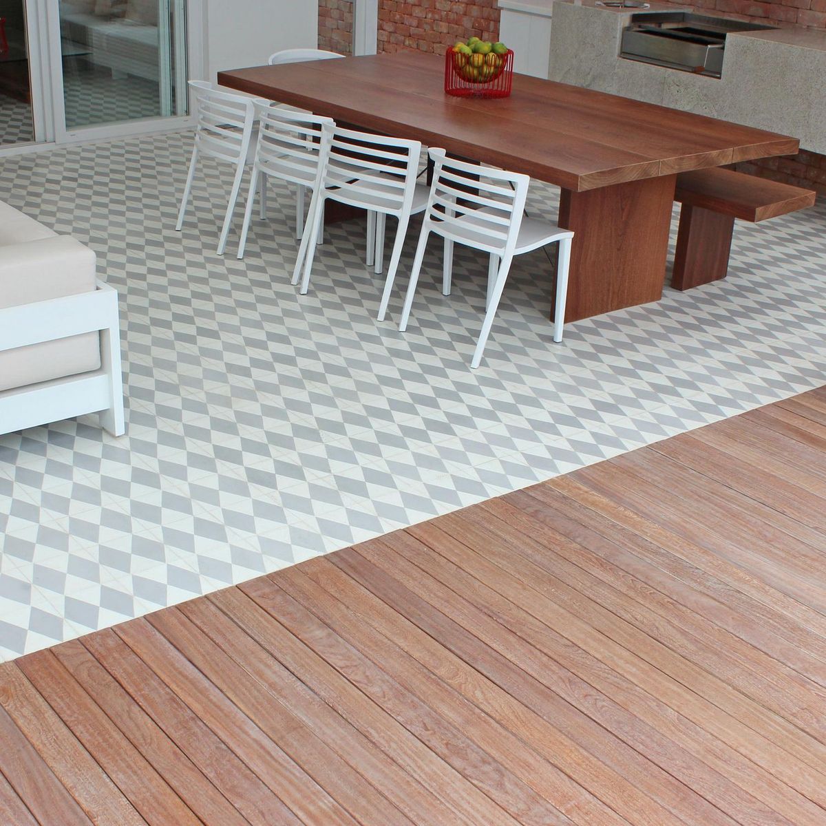  - Mosaico Empastado 2 Rombos 20x20cm