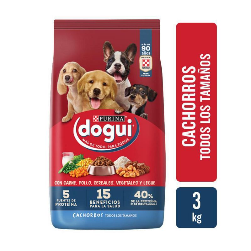 PURINA - Dogui cachorro 3kg de carne, pollo, cereales, vegatales & leche todas las razas