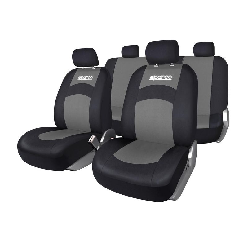 SPARCO - Set de Fundas para Asiento de Autos Spc Negro con Gris