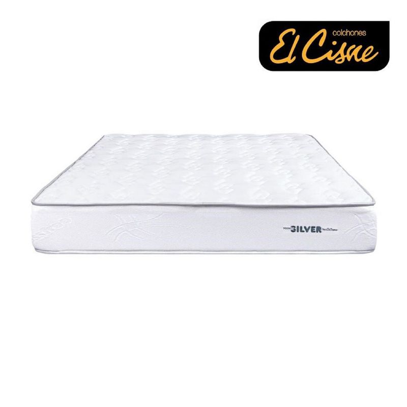 EL CISNE - Colchón El Cisne Pocket Silver 2 Plazas + 2 Almohadas
