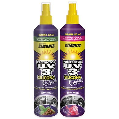 Kit de Silicona para Autos Simoniz Aroma Chicle UV3 300 ml + Picadura de Tabaco UV3 300 ml