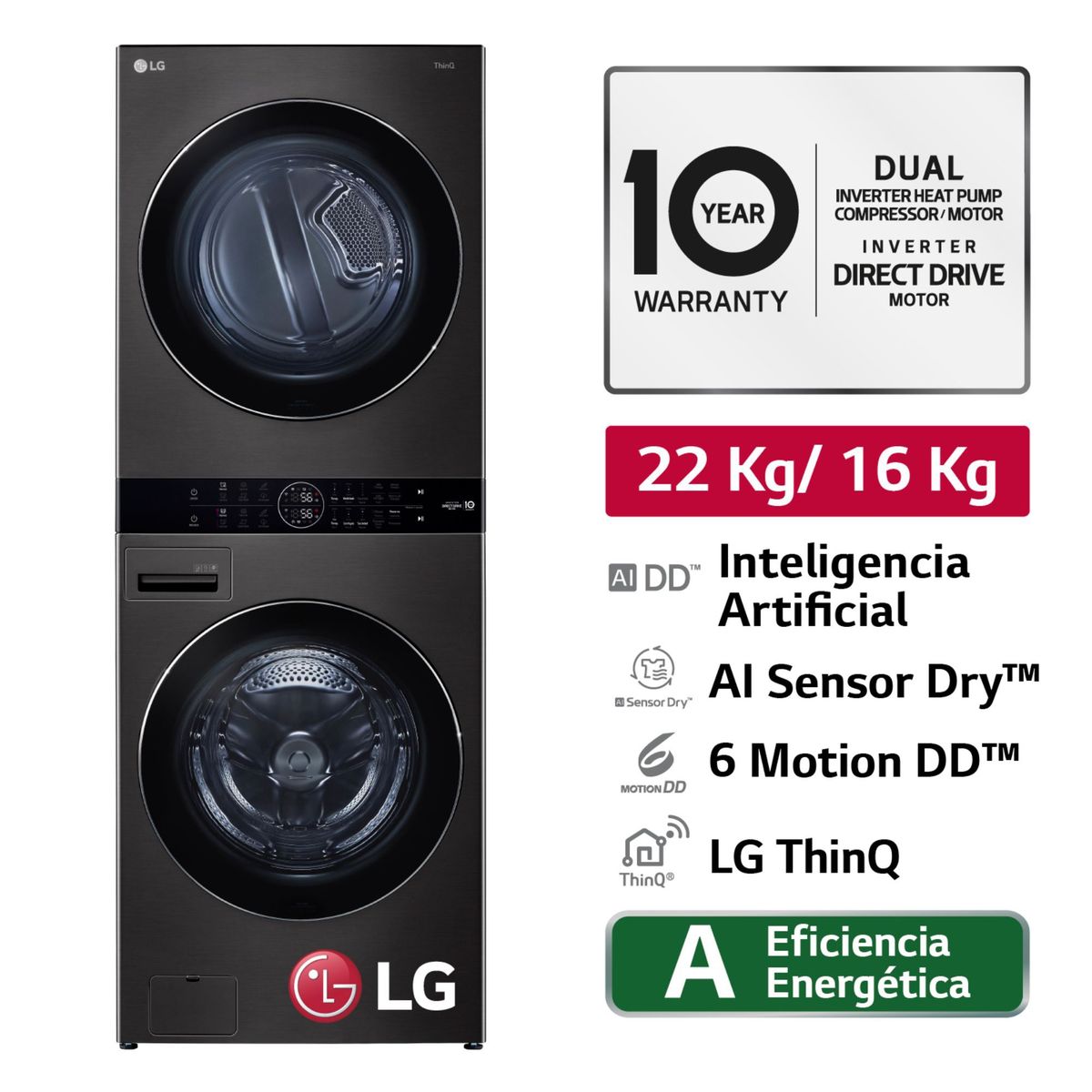 LG - Lavadora Lg WK22BS6 22 Kg
