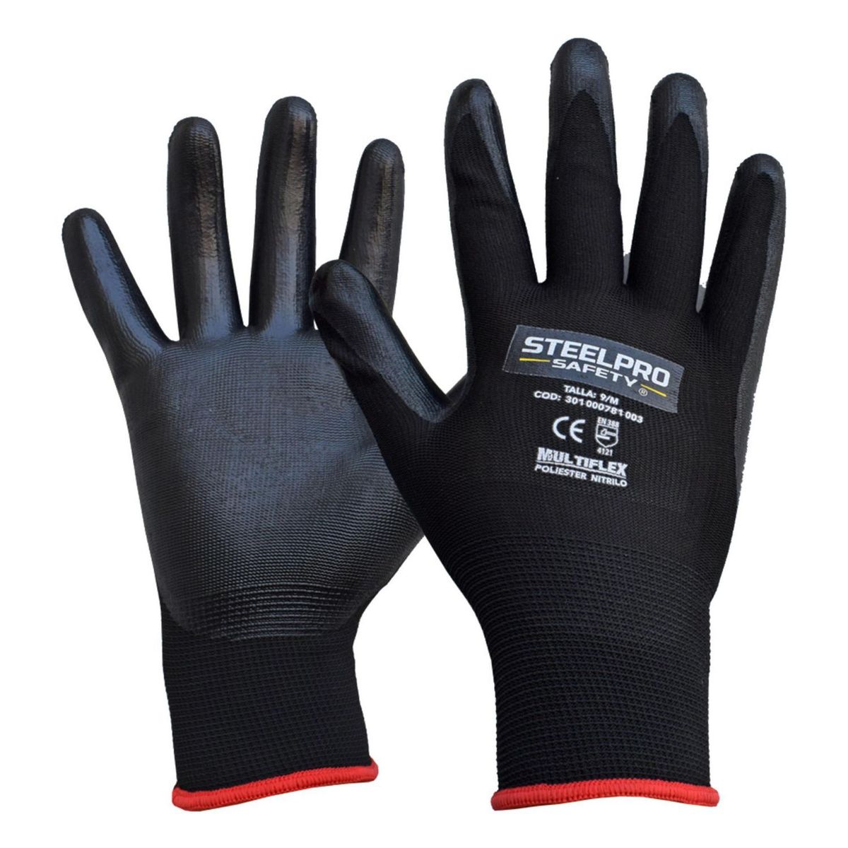 STEELPRO - Guantes de Seguridad Nitrilo FOAM Pack x 3 pares Talla M
