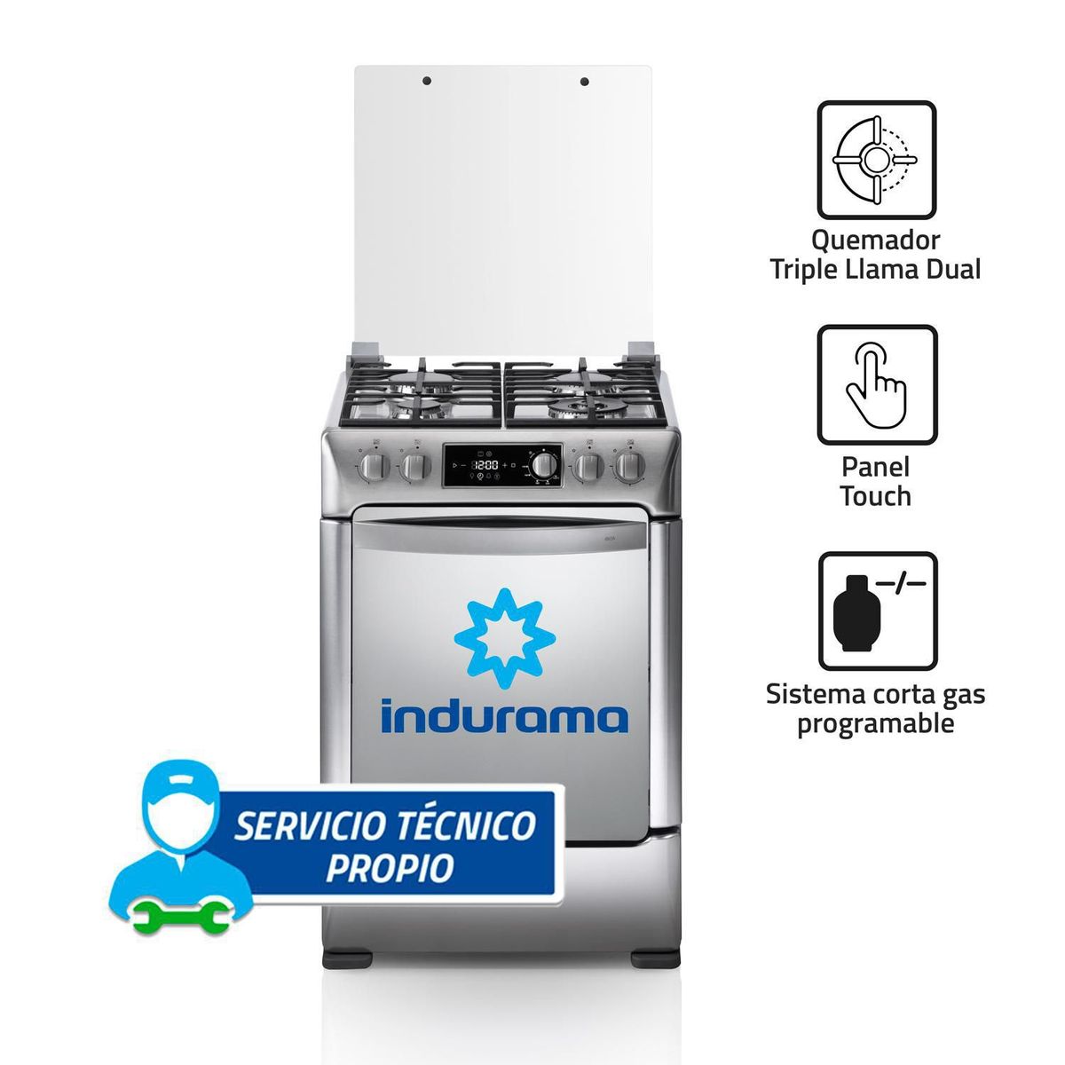 INDURAMA - Cocina a Gas Indurama 4 Hornillas Ibiza Zafiro Croma