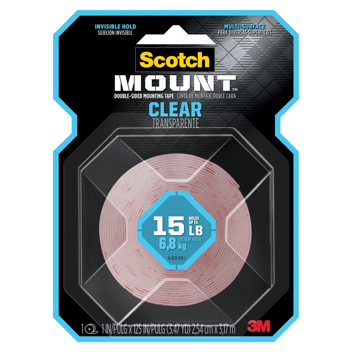 SCOTCH - Cinta Montaje Scotch-Mount Transparente 25.4 mm. x 3.17 m.