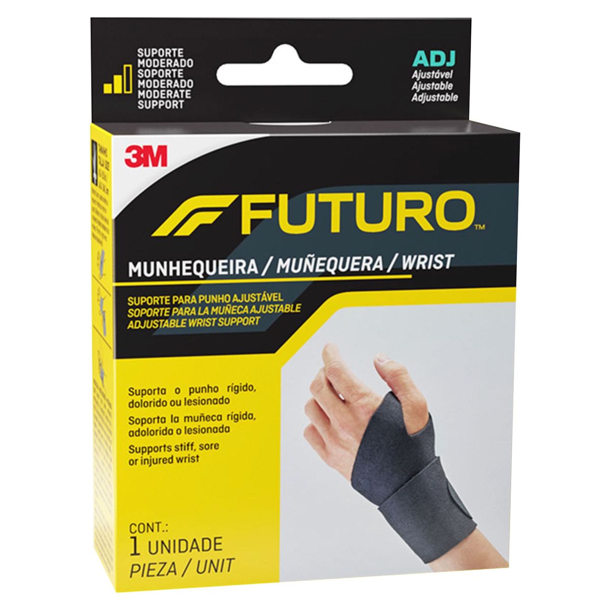 3M - Muñequera Ajustable Futuro 3M Negro
