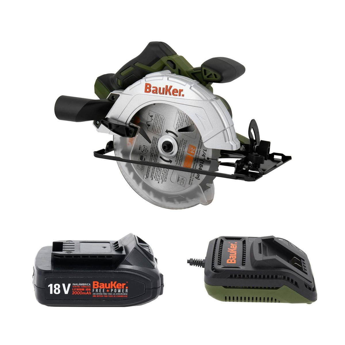 BAUKER - Sierra Circular InalámbricaBauker 7 1/4" 18V Free Power