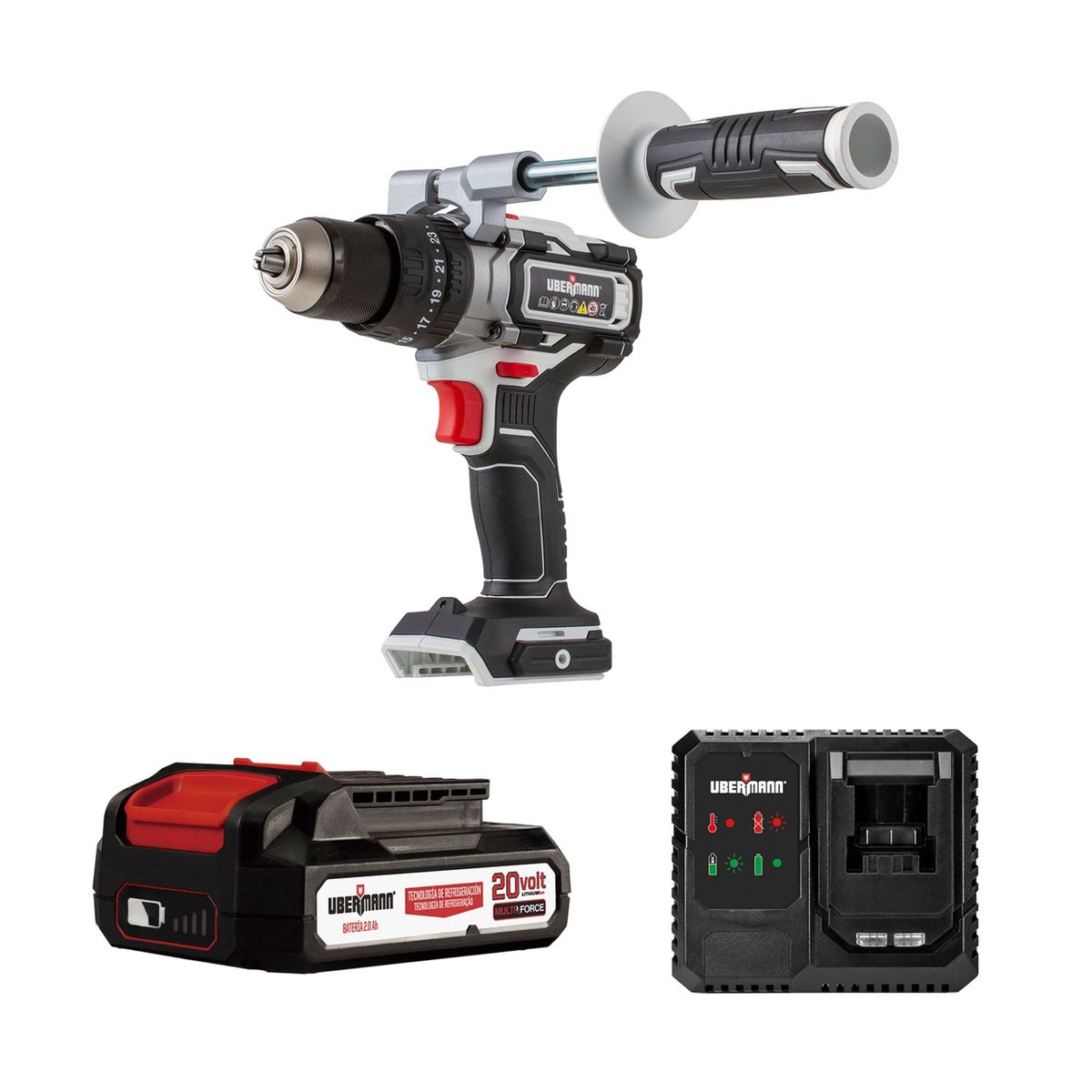 UBERMANN - Taladro Percutor Inalámbrico Ubermann 1/2" 20V 5295BPE1