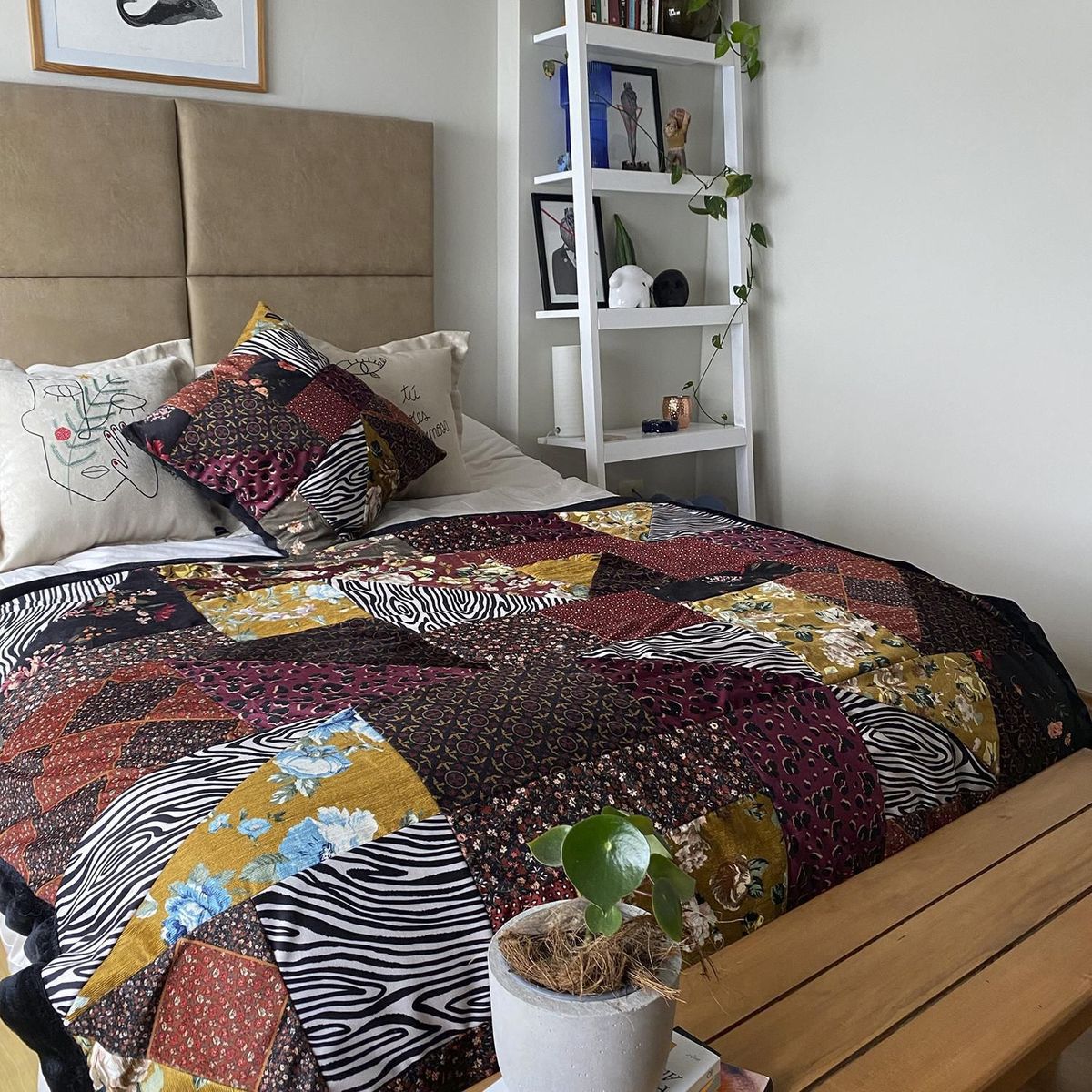  - Frazada Parches Telas Variadas