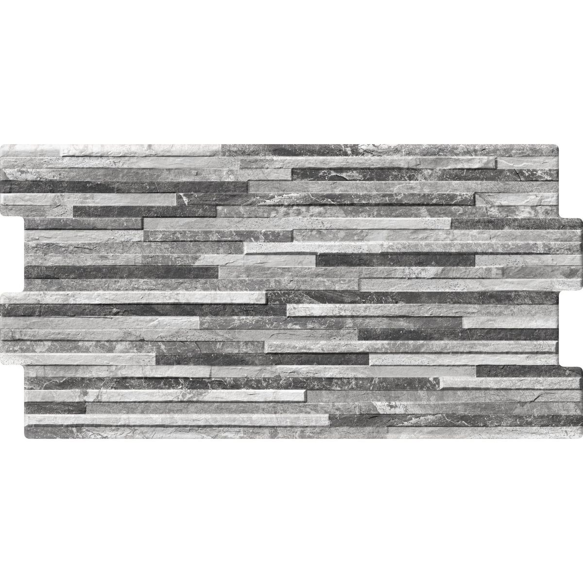 SAN LORENZO - Cerámica Fachaleta Grava Gris 30x60cm 1.25m2 para muro