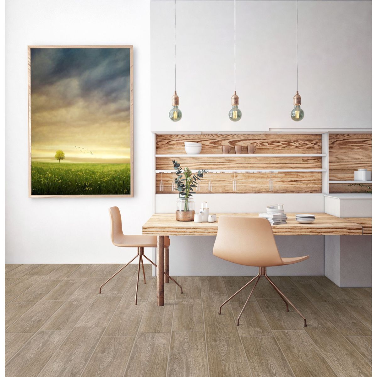 SAN LORENZO - Cerámica Parketon Premium Marrón Biocer 20x61cm 1.61m2 para piso