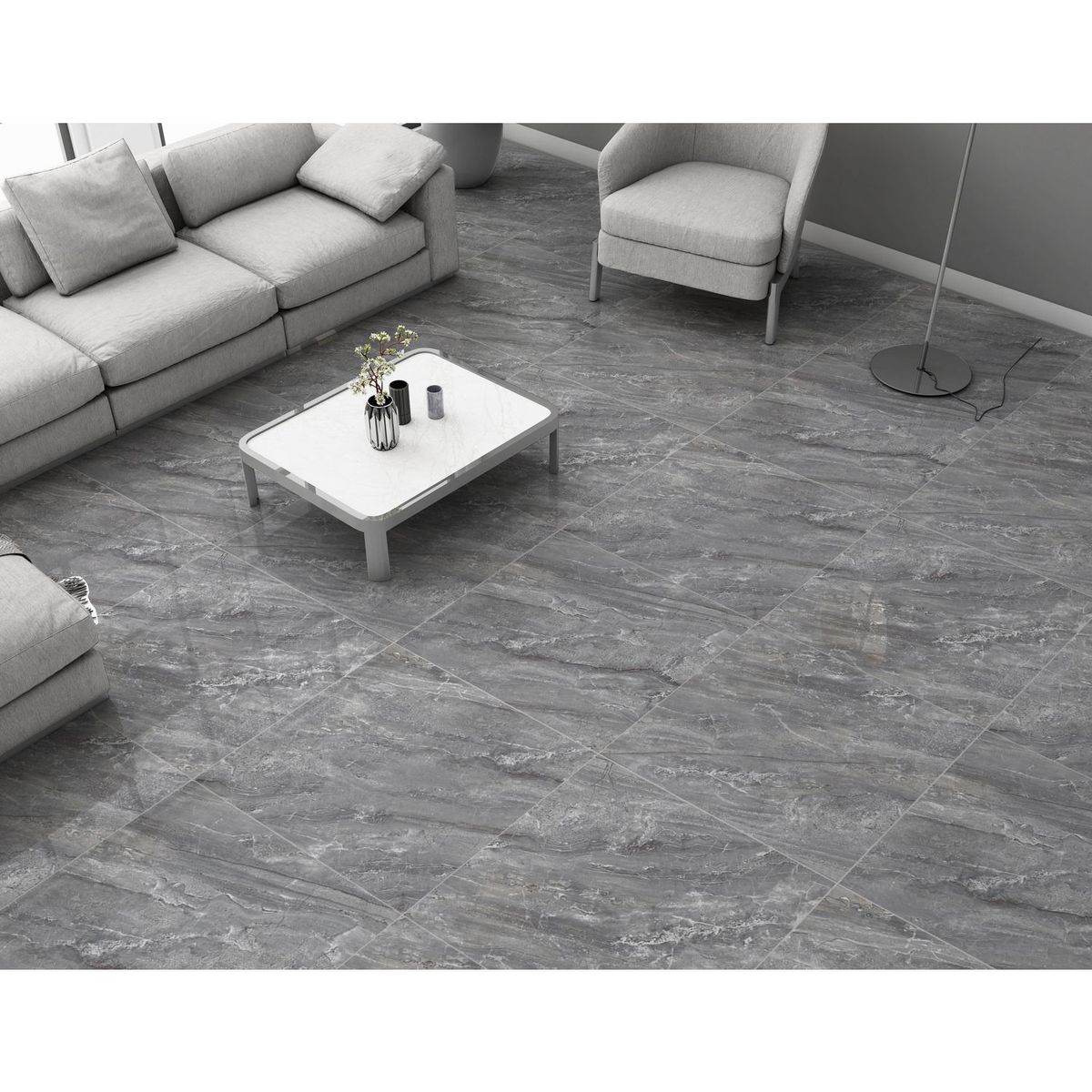 SAN LORENZO - Porcelanato Brussel Grafite Smartile Gris 60x60cm 1.44m2