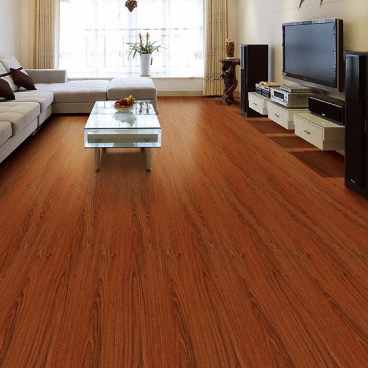 DECOKASA - Piso PvC Autoadhesivo Marrón 1.6mm 91.4x15.2cm 5m2