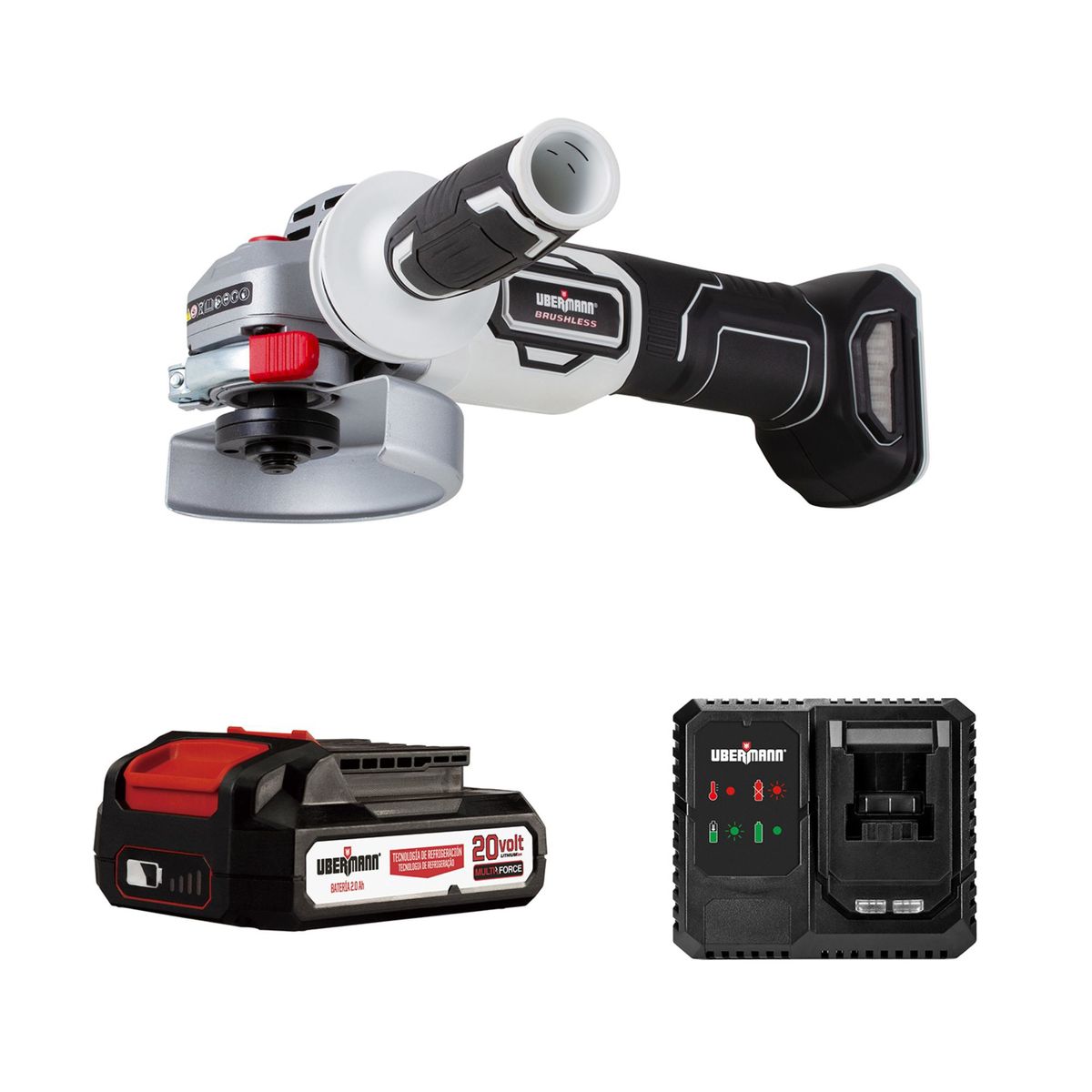 UBERMANN - Esmeril Angular Inalámbrico Ubermann 4 1/2" 20V 2907BPE1