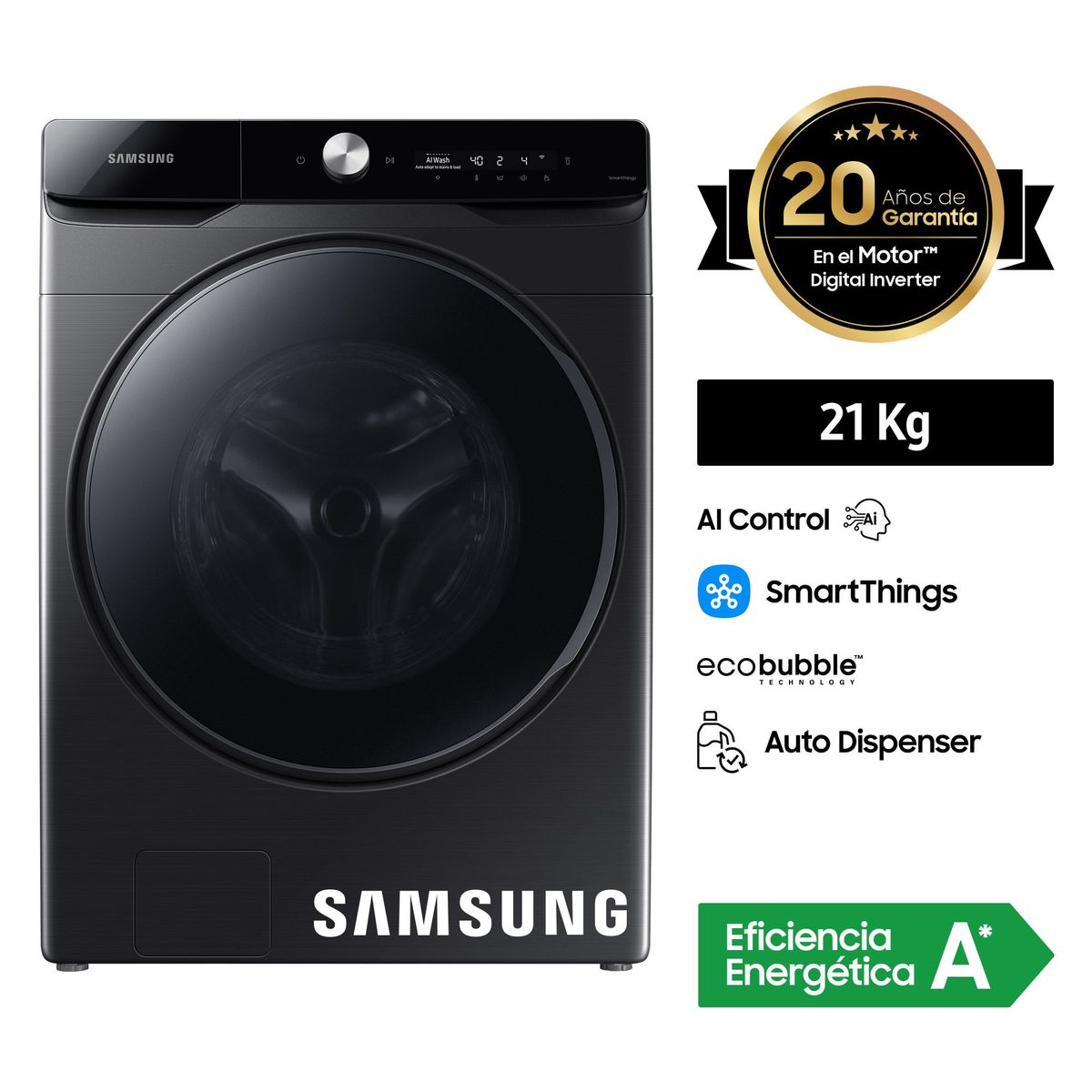 SAMSUNG - Lavadora Samsung WF21T6500GV/PE 21 Kg
