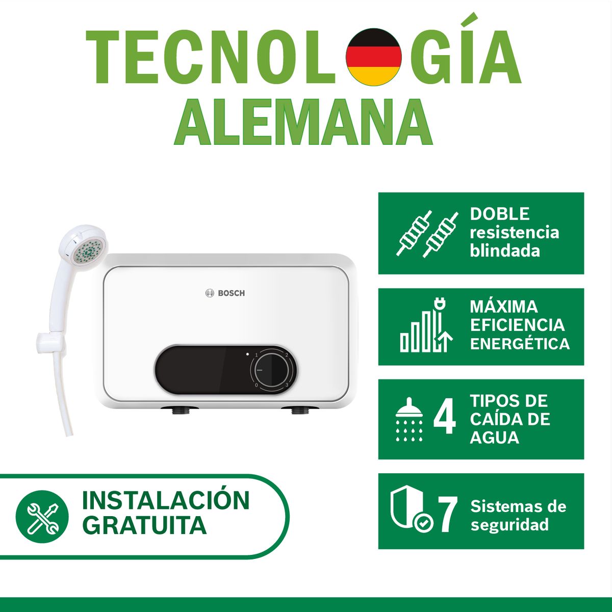 BOSCH - Rapiducha Bosch Essential 5.5kw Doble Resistencia