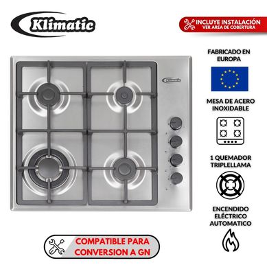 Cocina empotrable Gas Klimatic CEKT600-PRO X4 Quemadores