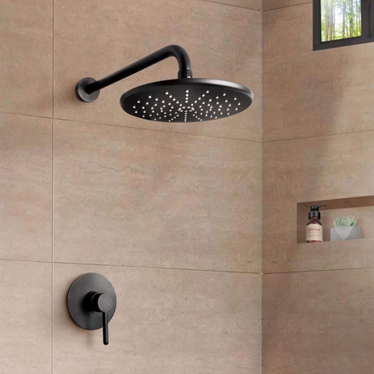 ITALGRIF - Mezcladora de Ducha con Salida Black Cartagena