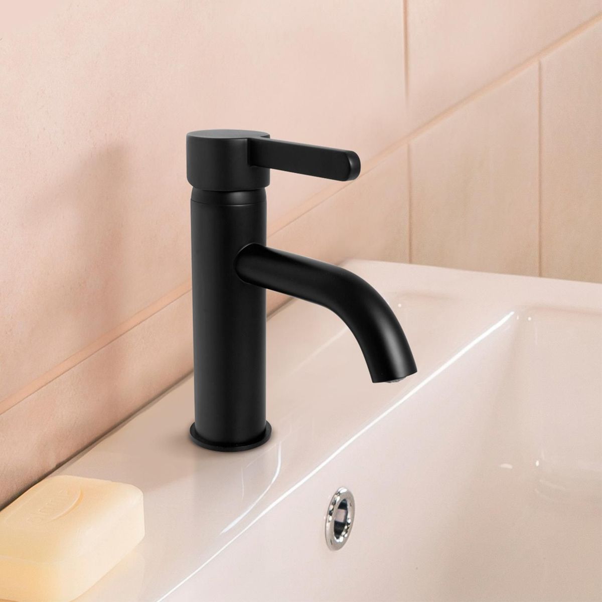 ITALGRIF - Llave de Lavatorio Monocomando Cartagena Bajo Negro