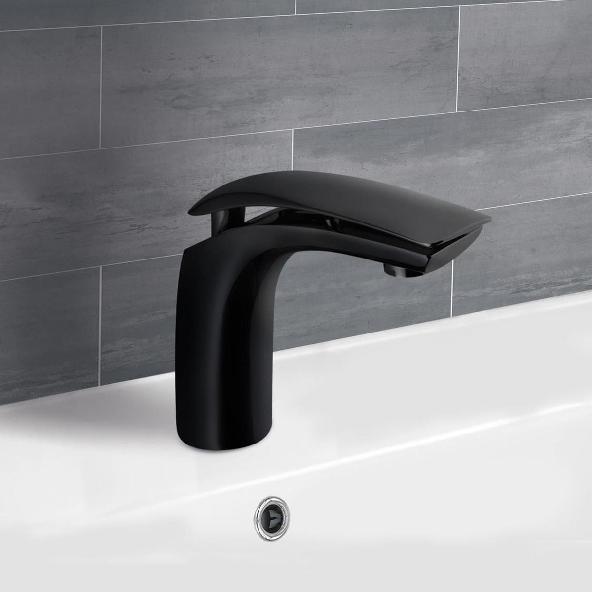 VAINSA - Llave de Lavatorio Mezcladora Monocomando Baja Martini Black