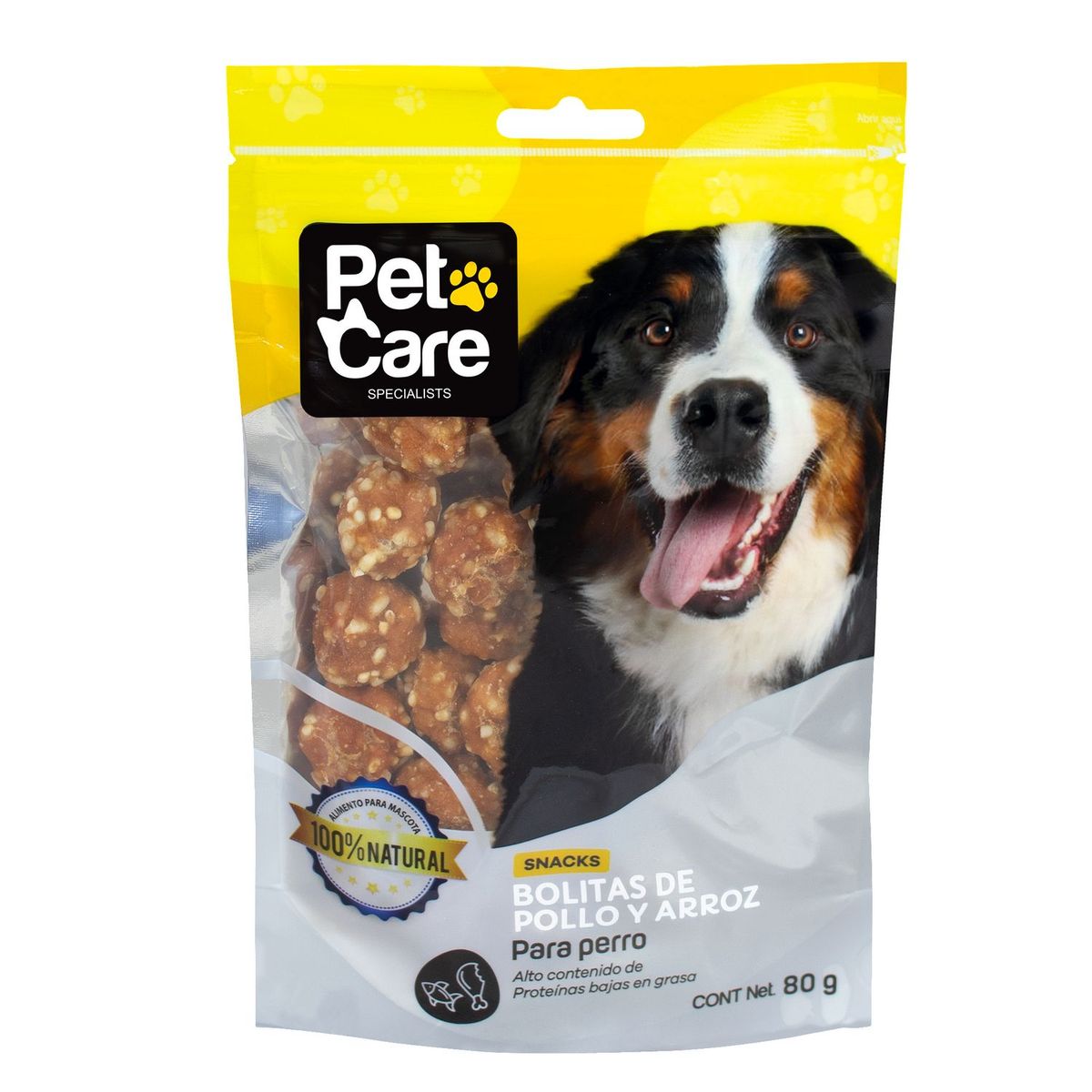 PET CARE - Pet Care Snack para Perros Bolitas de Pollo y Arroz 80gr
