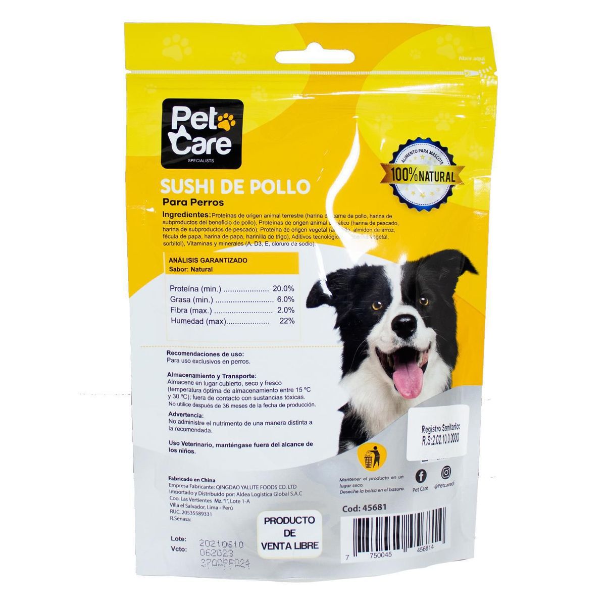 PET CARE - Sushi de Pollo 80gr Perro
