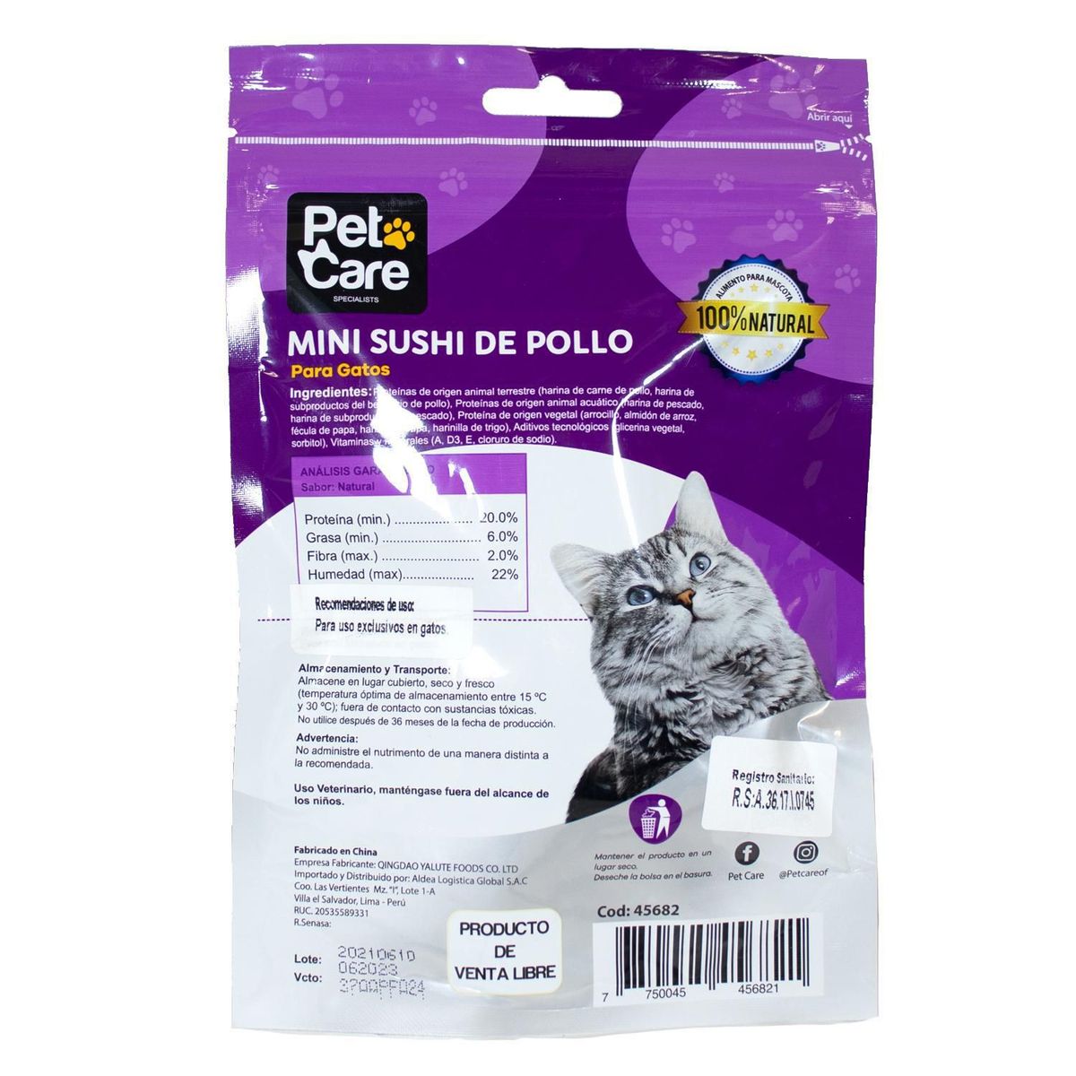 PET CARE - Mini Sushi de Pollo 80gr Gato