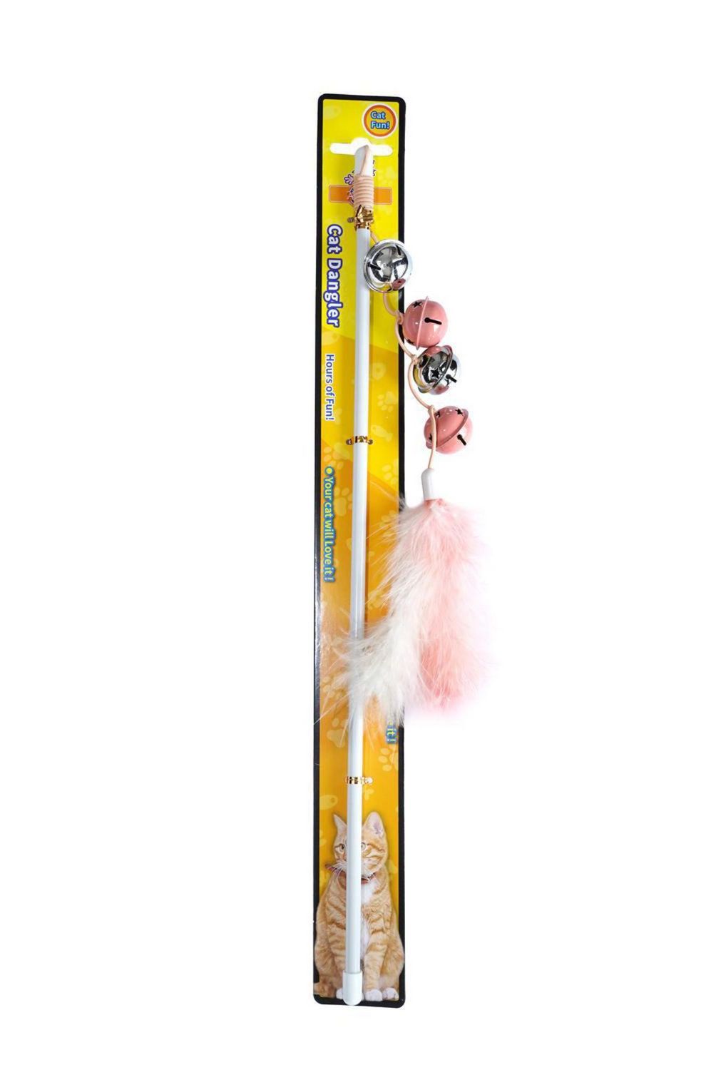 ACCECAN - Juguete Varita para Gato Plástico Rosado 1x1x47cm