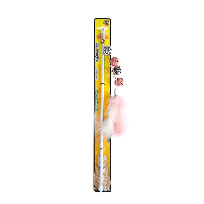 ACCECAN - Juguete Varita para Gato Plástico Rosado 1x1x47cm