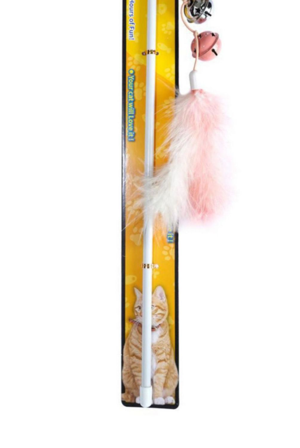 ACCECAN - Juguete Varita para Gato Plástico Rosado 1x1x47cm