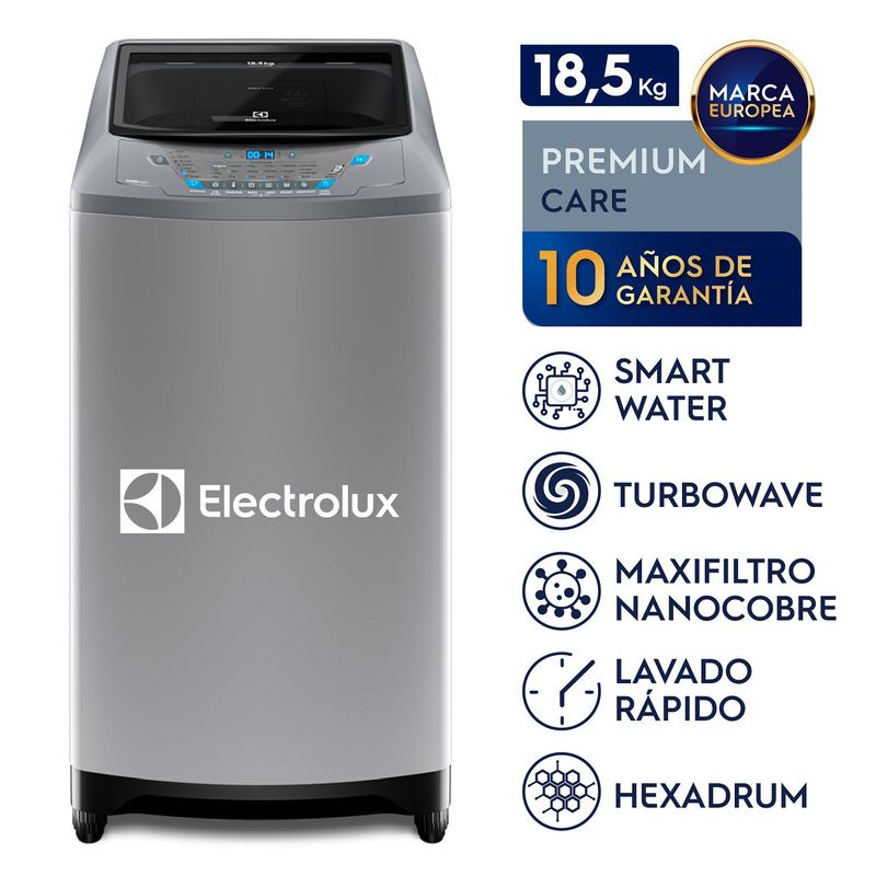 ELECTROLUX - Lavadora Electrolux 18.5 kg Gris Carga Superior EWIX19F2ESG