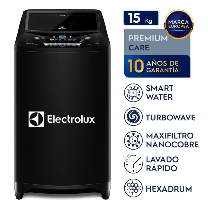 ELECTROLUX - Lavadora Electrolux 15 kg Negro Carga Superior EWIX15F2ESB