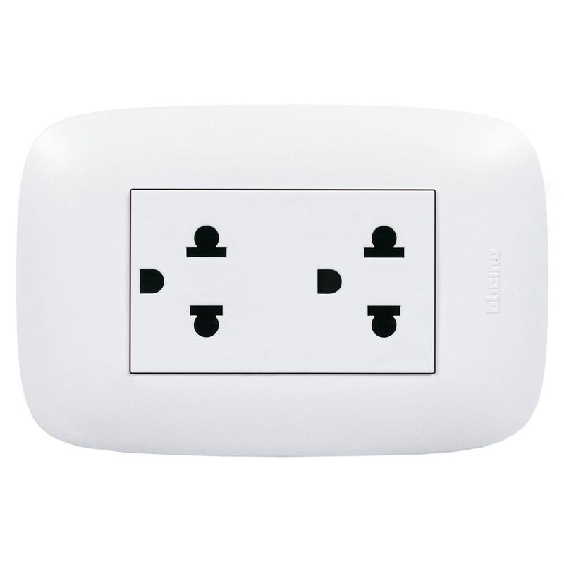 BTICINO - Pack 5 Tomacorrientes Doble Universal + Tierra Domino Sencia Bticino