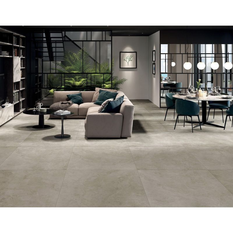  - Porcelanato Gris 60x60cm 1.48m2 Marmolado Mate Capadocia