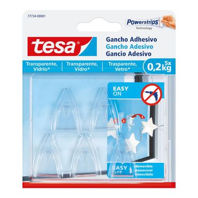 Gancho Adhesivo Decorativo Transparente 02 kg x 5 unid