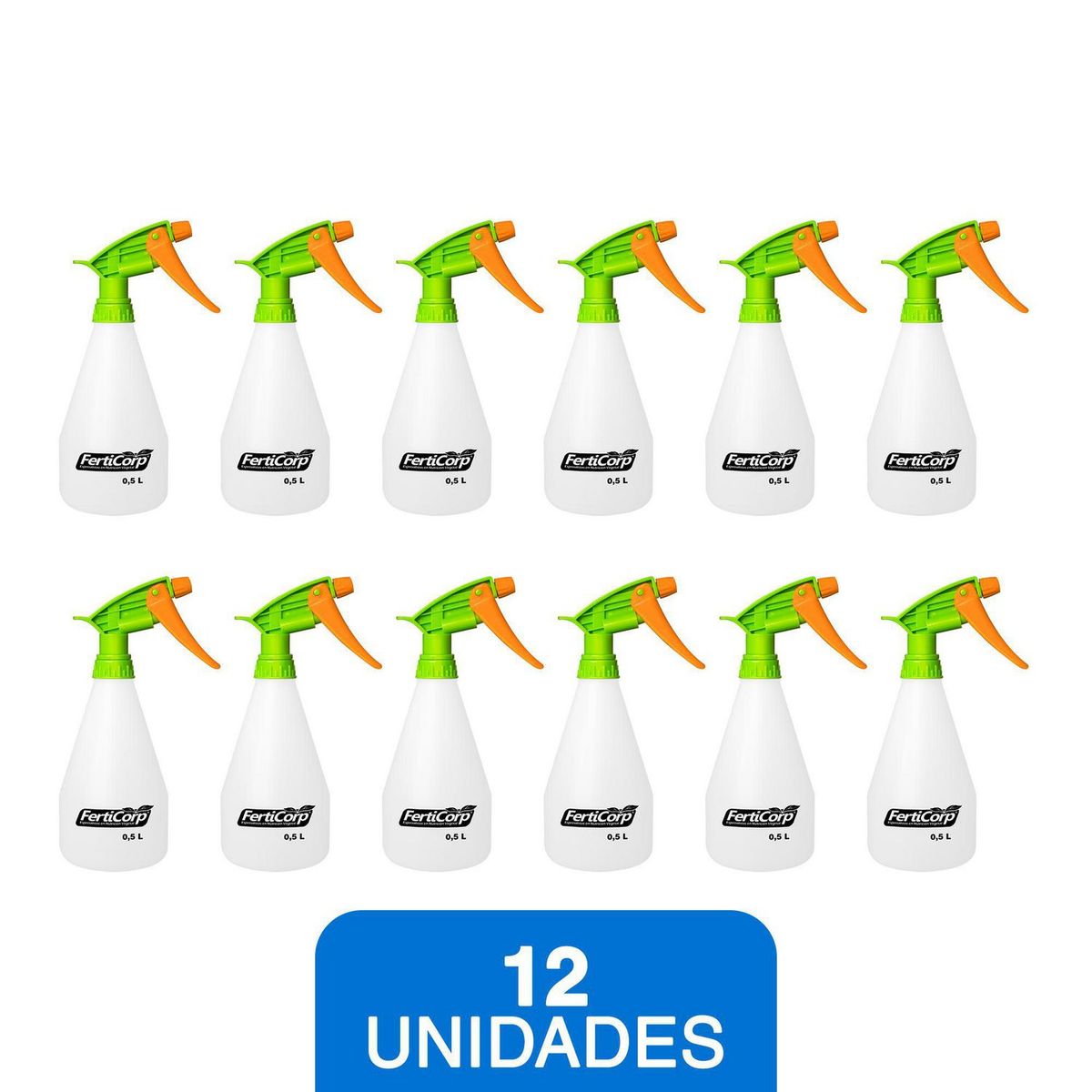 FERTICORP - Pulverizador Manual 500ml x 12 unid Plástico Blanco/ Verde 22.5x23.5x38.5cm