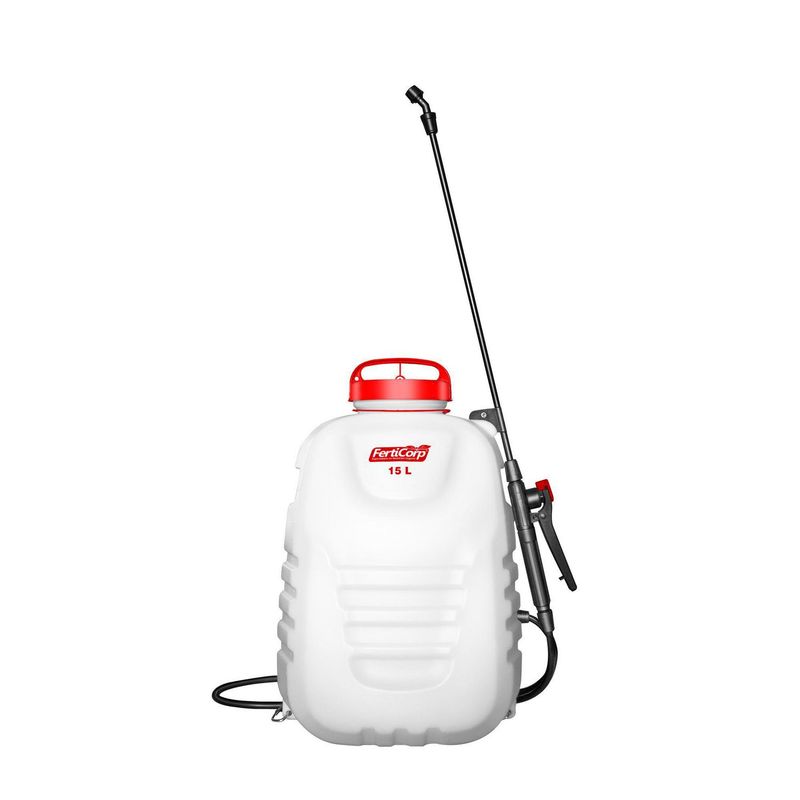 FERTICORP - Mochila Pulverizadora de BaterÃ­a ElÃ©ctrica 15L PlÃ¡stico Blanco/Rojo 23x49.5x36cm