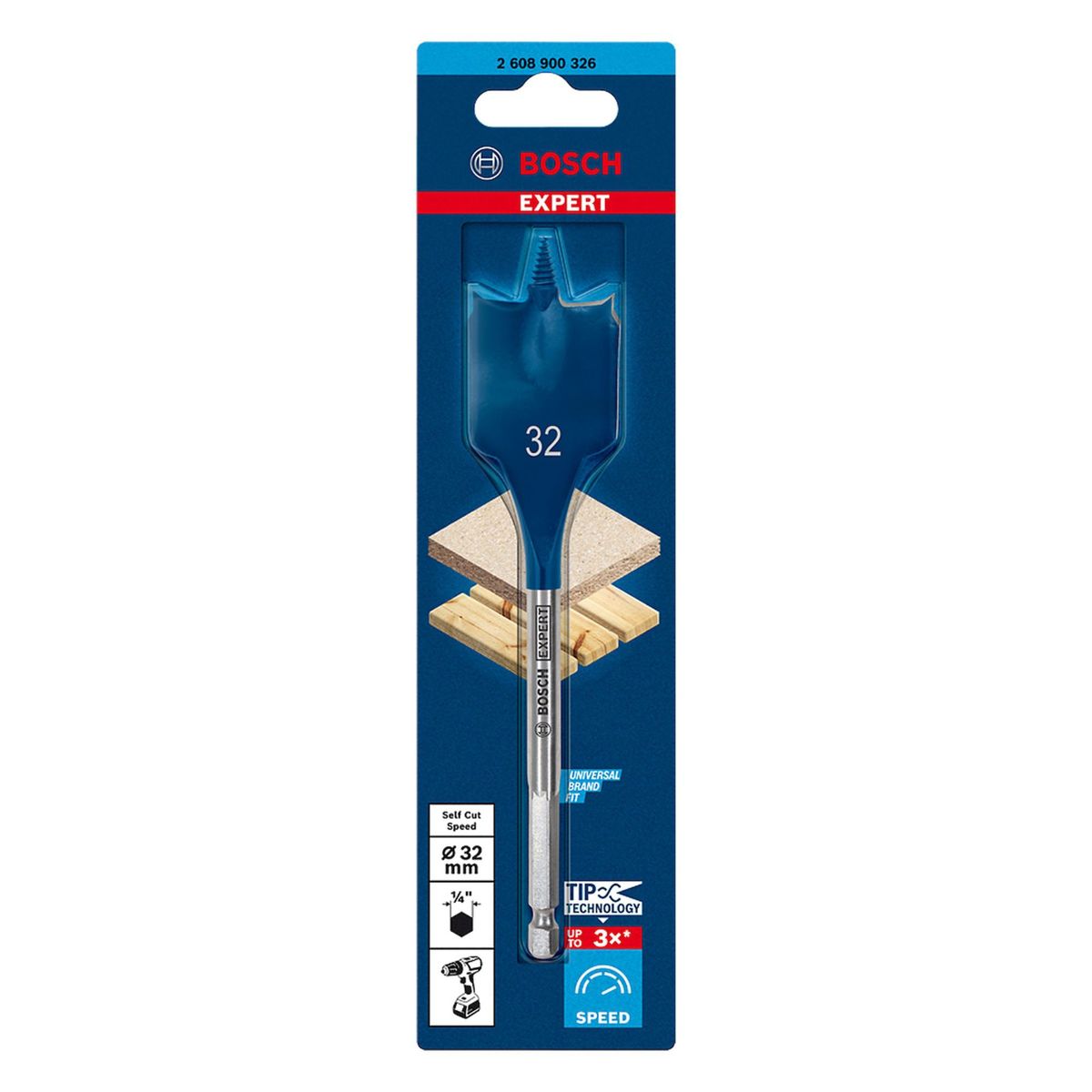 BOSCH - Broca Plana para Madera 32mm Self Cut Speed Bosch