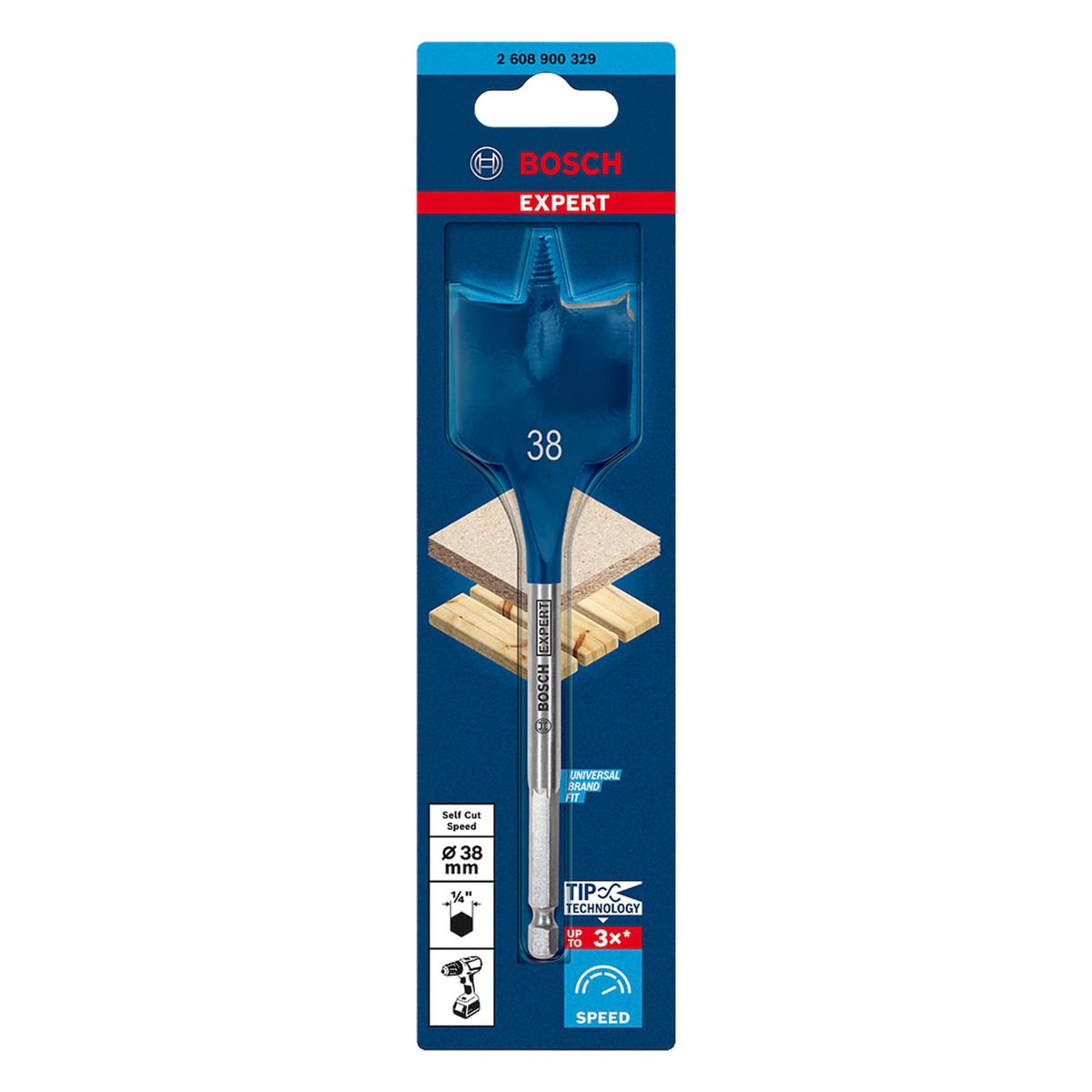 BOSCH - Broca Plana para Madera 38mm Self Cut Speed Bosch