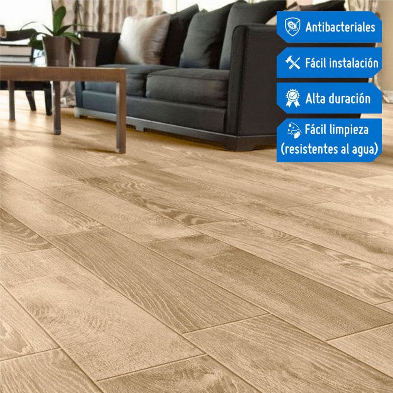 DECOKASA - Piso SPC Pino Marrón 5.5mm 122x18cm 2.196m2