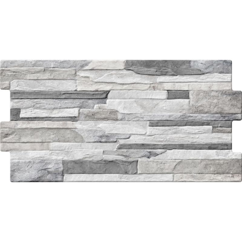 SAN LORENZO - Fachaleta Cerámica Batra Gris Brillo 30x60cm 1.25m2 para muro