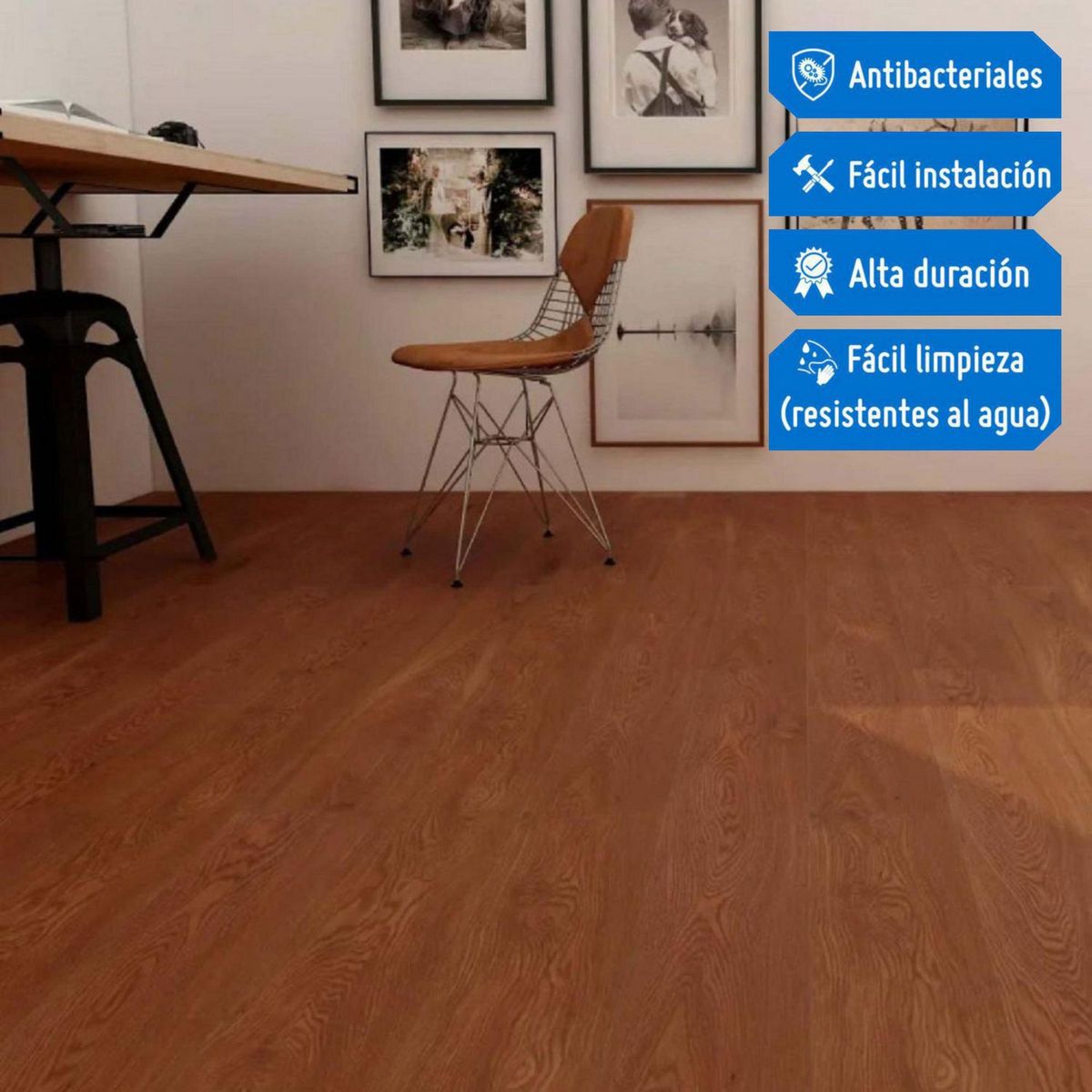 DECOKASA - Piso SPC Nogal 5.5mm 122x18cm 2.196m2