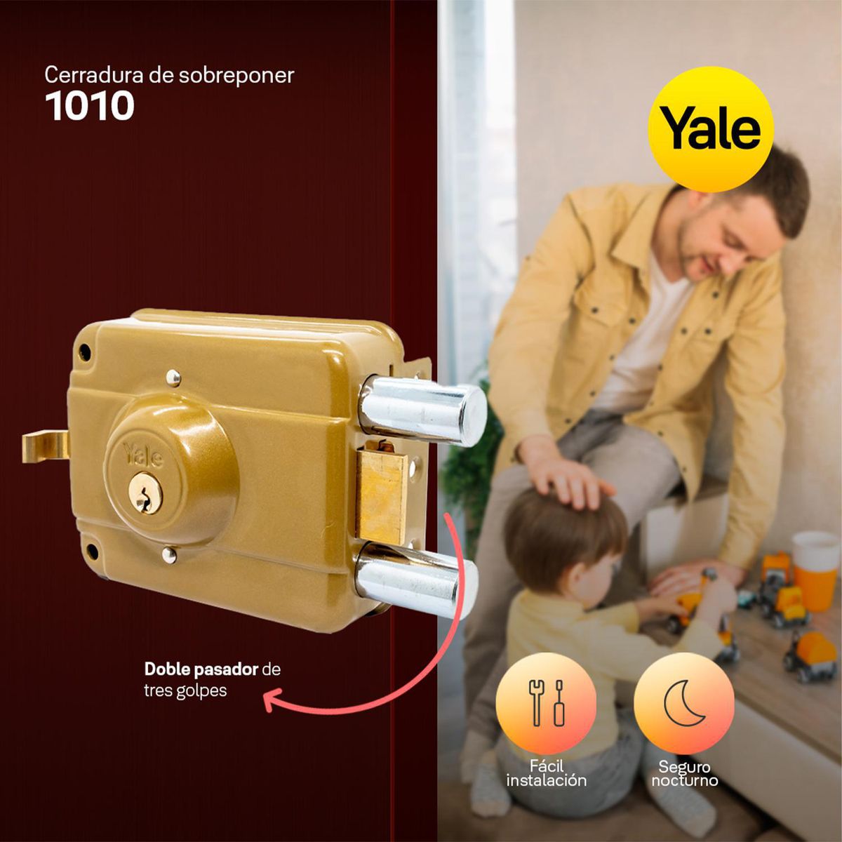 YALE - Cerradura de Sobreponer Mod. 1010