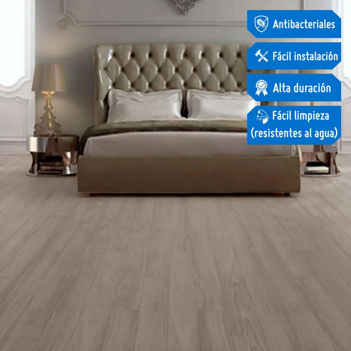 DECOKASA - Piso SPC Caramelo Marrón 5.5mm 122x18cm 2.196m2