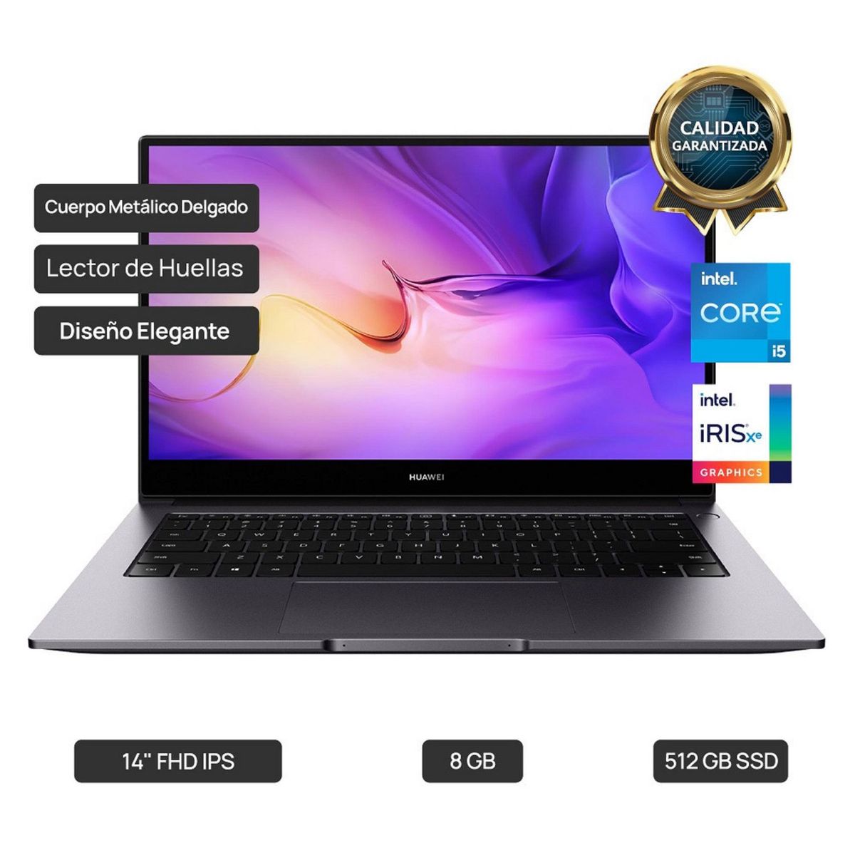 HUAWEI - Matebook D14 14" i5 8GB 512GB Space Gray