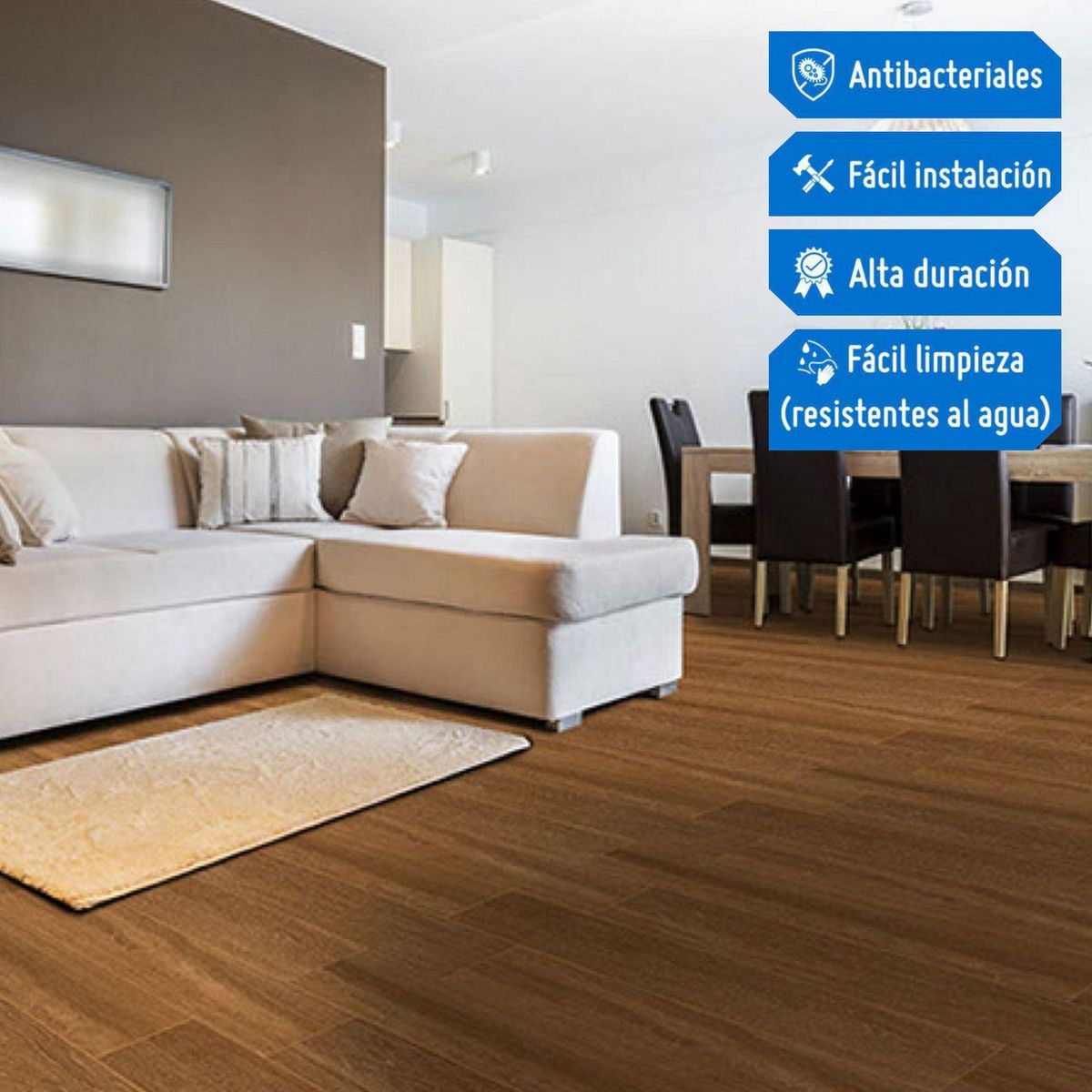 DECOKASA - Piso SPC Roble OAK Marrón 5.5mm 122x18cm 2.196m2