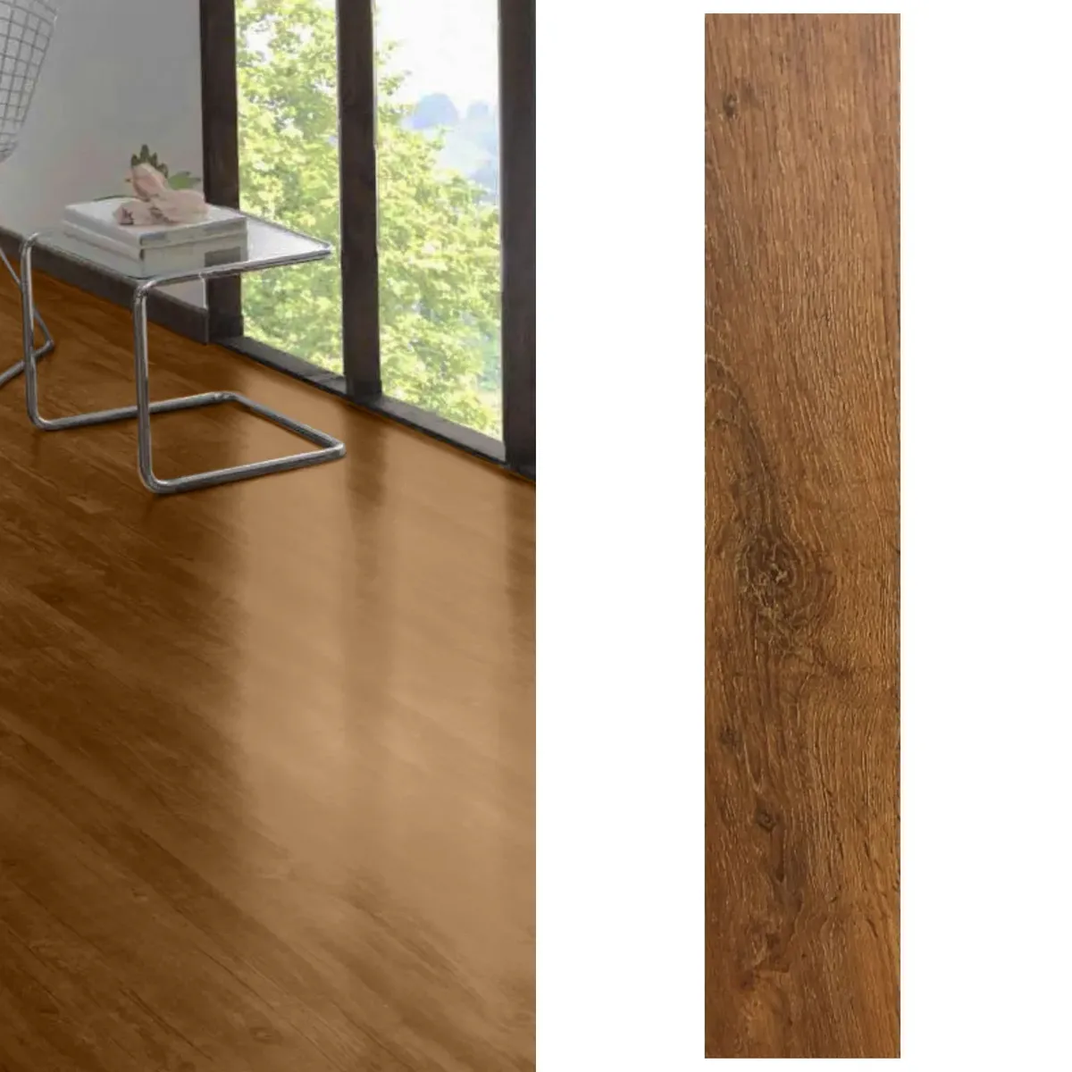 DECOKASA - Piso SPC Roble OAK Marrón 5.5mm 122x18cm 2.196m2