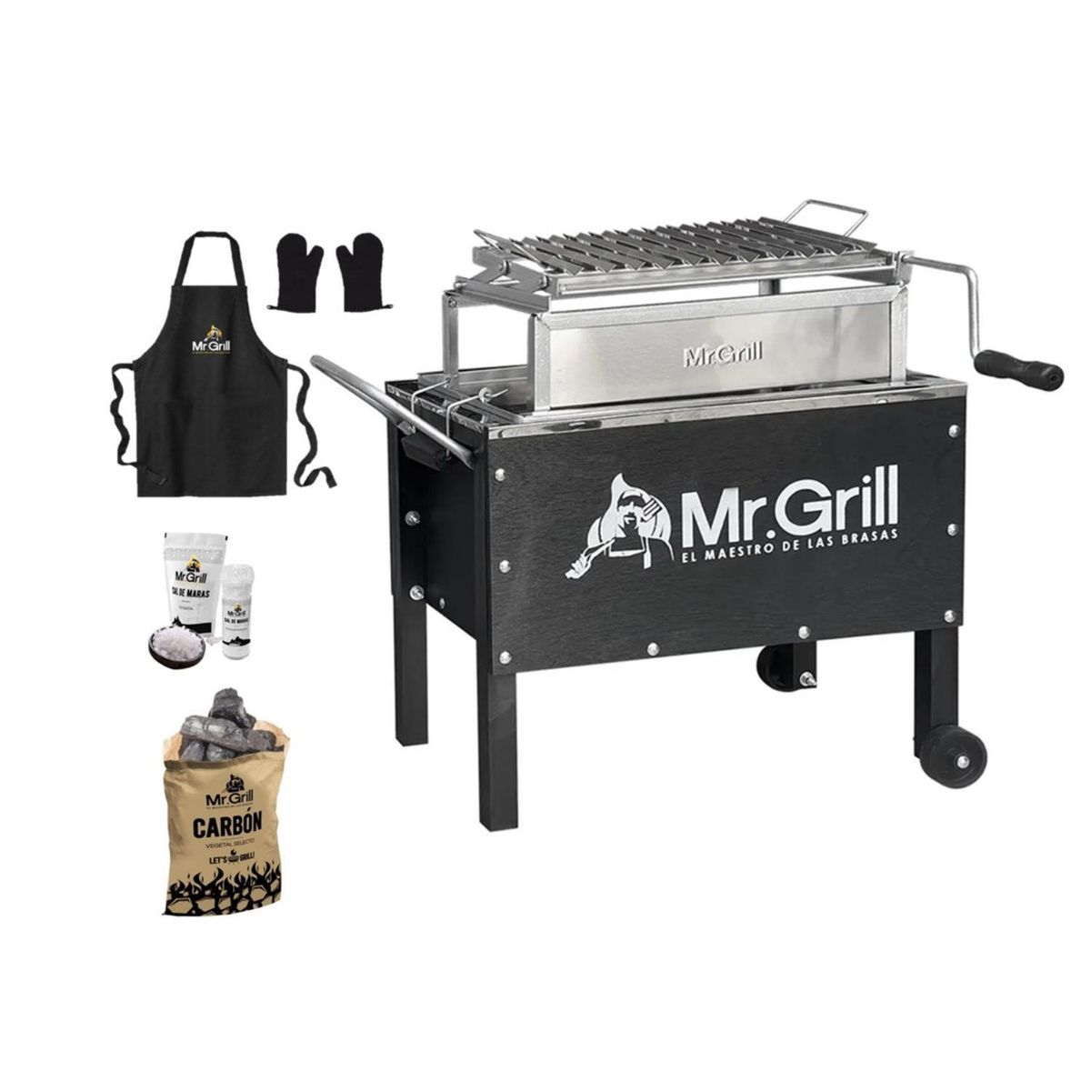 MR GRILL - Caja China Madera/ Acero Inoxidable Mr Grill 33X56 Cm