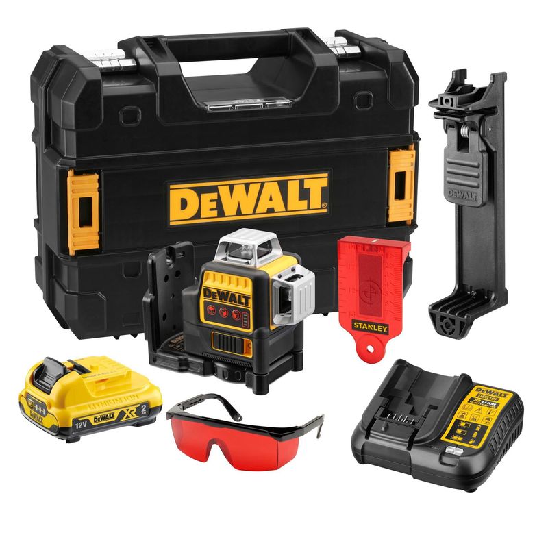 DEWALT - Nivel Laser Dewalt  3 Lineas 360° Rojo 12V DCE089D1R