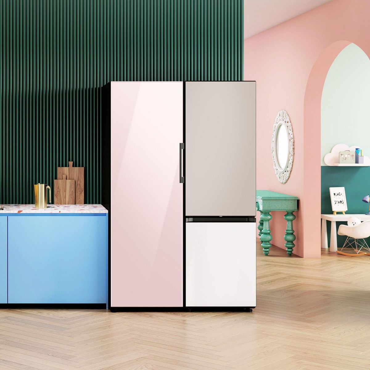 SAMSUNG - Panel Frontal Superior Samsung para Refrigeradora Bespoke Bottom Freezer RA-B23DUU39GG Beige